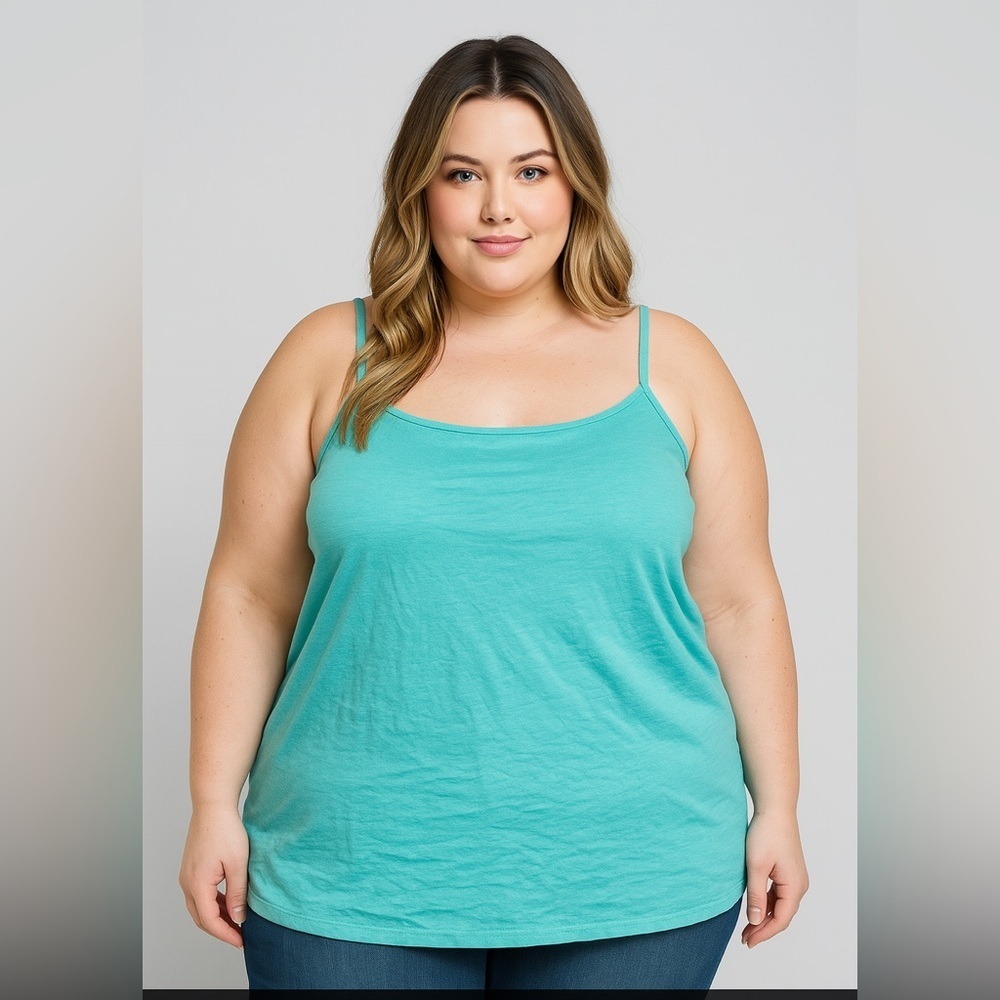 Unbranded 6X Teal Tank Top with Built-In Bra – NWT